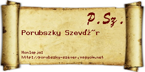 Porubszky Szevér névjegykártya