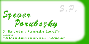 szever porubszky business card